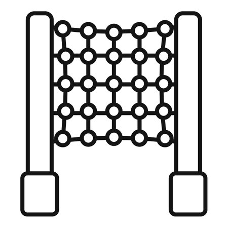 Simple vector icon of a climbing net used as obstacle course equipmentのイラスト素材