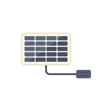 Solar panel converting sunlight into electricity, representing renewable energy sources and sustainabilityのイラスト素材
