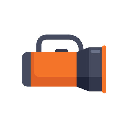 This bright orange flashlight is the perfect tool for providing light in dark placesのイラスト素材