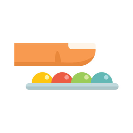 Human finger pressing colorful buttons on an interactive panel, concept of modern technology and user interfaceのイラスト素材