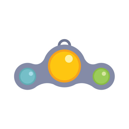 Simple dimple sensory toy featuring three colorful buttons, providing tactile stimulation and promoting relaxationのイラスト素材