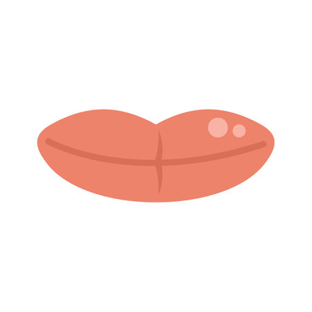 Red lips are smiling showing the result of a dental veneers treatmentのイラスト素材