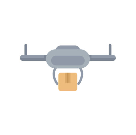 Modern delivery drone is transporting a packageのイラスト素材