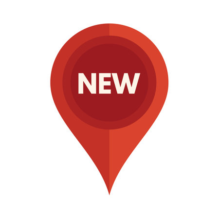 Red location pin pointing a new arrival pointのイラスト素材