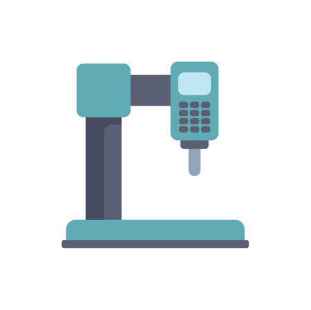 Drilling machine standing on a surface, power tools and industrial equipment for construction and repairのイラスト素材