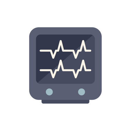 Electrocardiogram displaying a heartbeat with a peak, showing vital signs on a monitorのイラスト素材