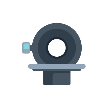 Modern medical equipment performing magnetic resonance imaging procedureのイラスト素材