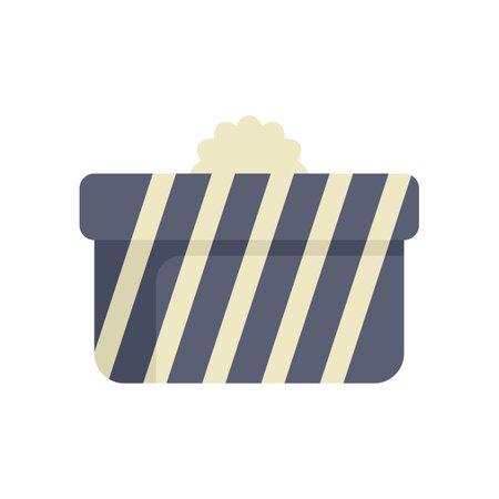 Closed striped gift box with a bow on top, creating a festive atmosphere of celebration and joyのイラスト素材
