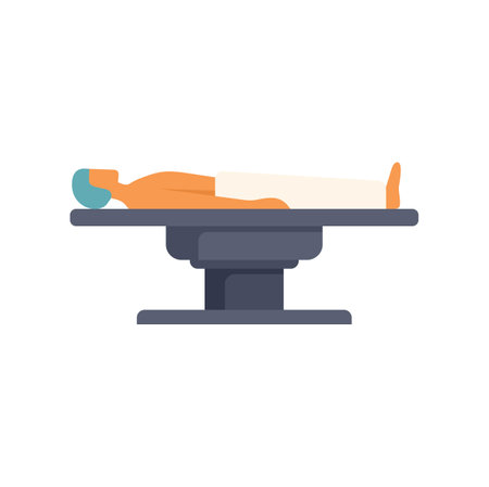 Medical concept with patient lying on bed waiting for surgery in operating roomのイラスト素材