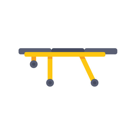 Medical stretcher standing on wheels waiting to transport a patient to the operating roomのイラスト素材