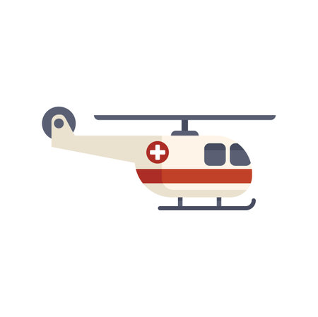 Minimalist illustration of a medical helicopter transporting patients to the hospitalのイラスト素材