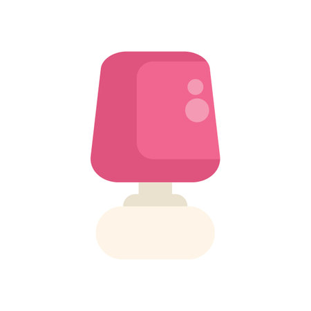 Pink humidifier standing on white surface, improving air qualityのイラスト素材