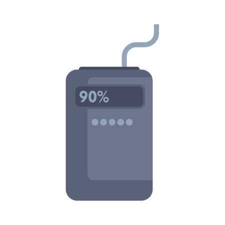 Electronic breathalyzer showing test result on screen icon in flat style isolated on white backgroundのイラスト素材