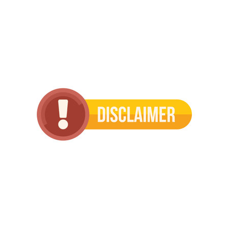 Disclaimer warning message with exclamation point icon is being displayedのイラスト素材