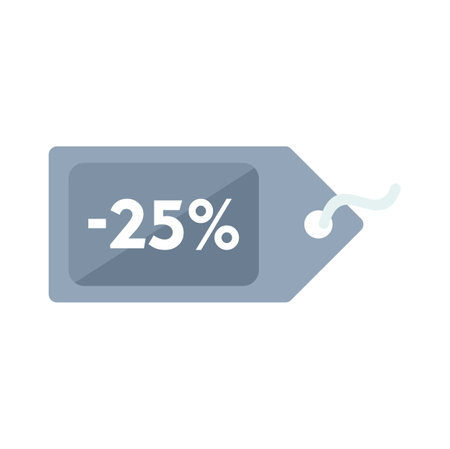 Grey price tag showing twenty five percent discount, perfect for sale season marketing campaign