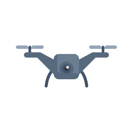 Modern quadcopter drone is flying and taking picturesのイラスト素材