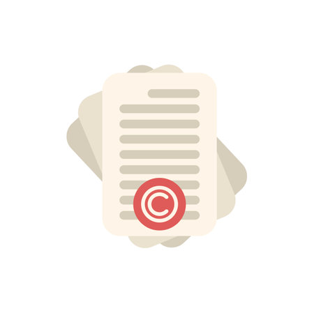 Copyright document with copyright symbol logo is representing the concept of protecting intellectual propertyのイラスト素材