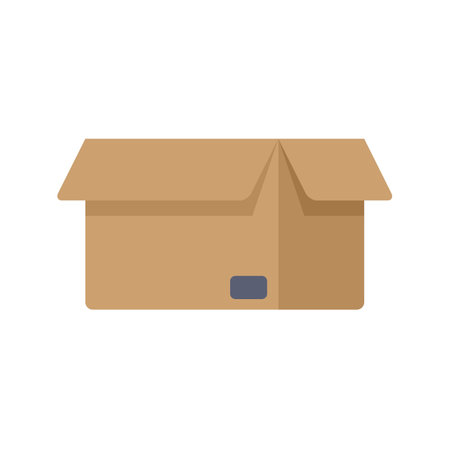 Open empty cardboard box is waiting to be filledのイラスト素材