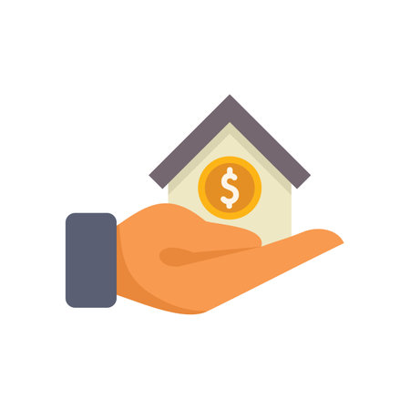 Businessman hand holding a house with a dollar coin inside, real estate investment conceptのイラスト素材