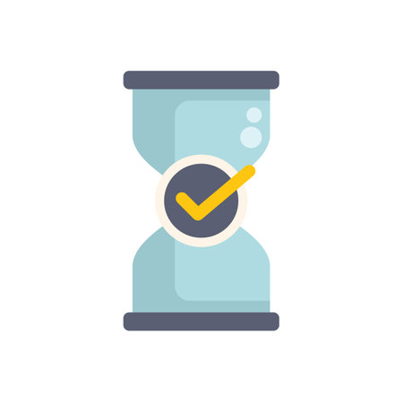 Hourglass is showing that time passing leads to completion and success