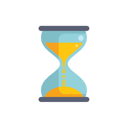 Hourglass with sand slowly falling through the middle, measuring the passage of timeのイラスト素材