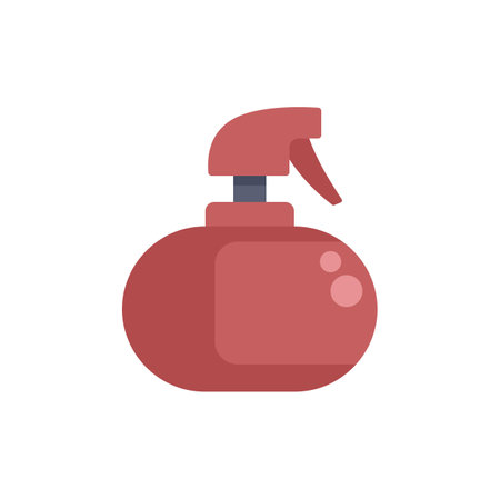 Red plastic spray bottle, commonly used for cleaning products and disinfectantsのイラスト素材