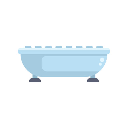 Clean bathtub standing on legs, modern plumbing equipment for washing and relaxingのイラスト素材