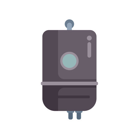Modern electric water heater is providing hot water supply for domestic needs, essential appliance for comfortable livingのイラスト素材