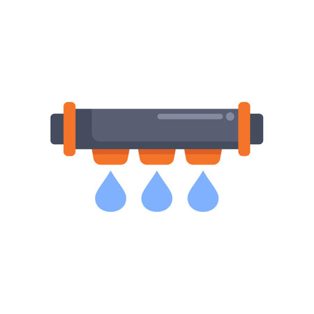Irrigation system distributing water for plant growth, enhancing agricultural productivityのイラスト素材