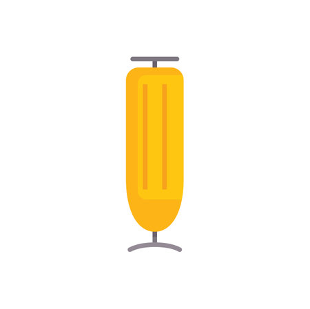 Simple icon of a vertical yellow ironing board on a white background, great for household chores and laundry conceptsのイラスト素材