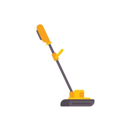 Modern electric lawn mower keeping your garden tidy, an icon illustration in flat style