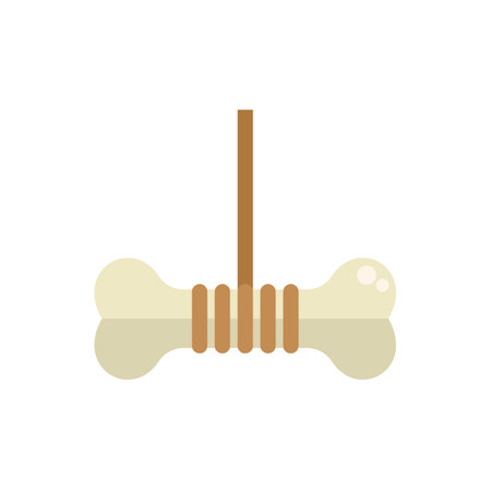 Big bone is hanging from a rope, perfect for training your puppyのイラスト素材