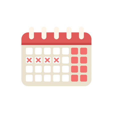 Calendar displaying week with marked days highlighting important dates for scheduling and planningのイラスト素材