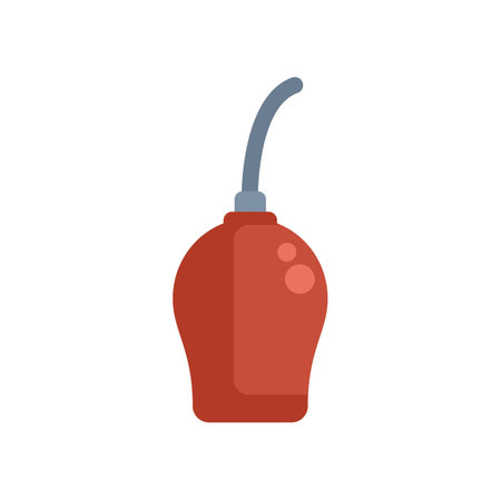 Red enema syringe with soft tip, helping patients for medical treatmentのイラスト素材