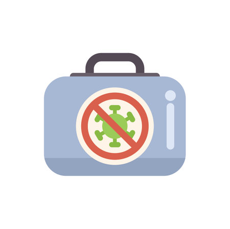 Medical kit showing sign for virus prevention and vaccination, healthcare and medicine conceptのイラスト素材