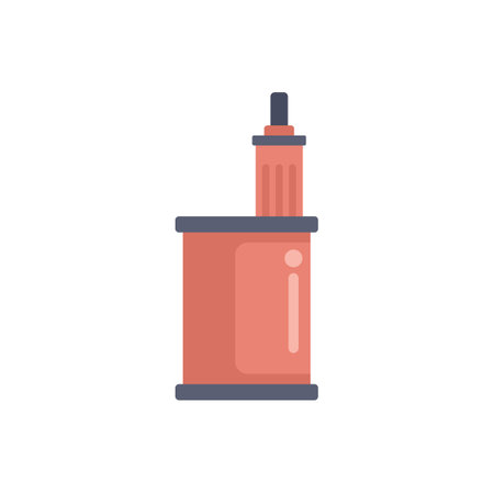 Electronic cigarette device is generating vapor with the help of a modern vaporizer and a batteryのイラスト素材