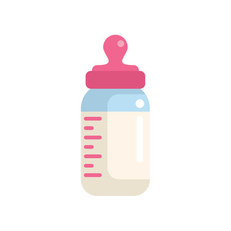 Baby bottle full of milk, ready to feed a hungry newbornのイラスト素材