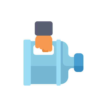 Person is carrying a large water bottle, perfect for illustrating home delivery serviceのイラスト素材