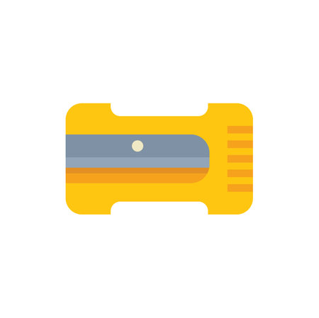 Simple icon of a yellow pencil sharpener, perfect for representing school supplies or office equipmentのイラスト素材
