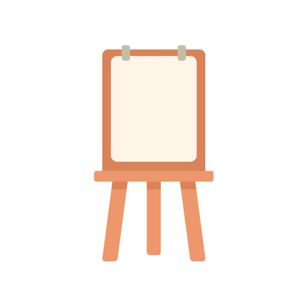 Wooden easel with a blank canvas is standing, ready for an artist to create a masterpieceのイラスト素材