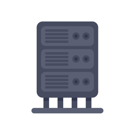 Illustration of a data center server providing computing power hosting service, a symbol of digital infrastructure and data storageのイラスト素材