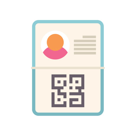 Digital id card with personal data and qr code for scanning and accessing informationのイラスト素材