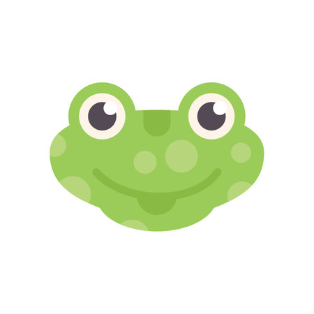 Cartoon illustration of a happy green frog smiling and sticking out its tongueのイラスト素材