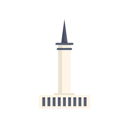 Washington monument is depicted in a simple and modern flat styleのイラスト素材