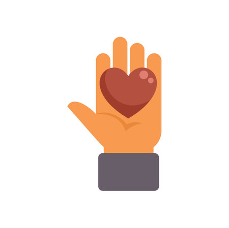Hand holding a heart, symbolizing charity, love, and givingのイラスト素材