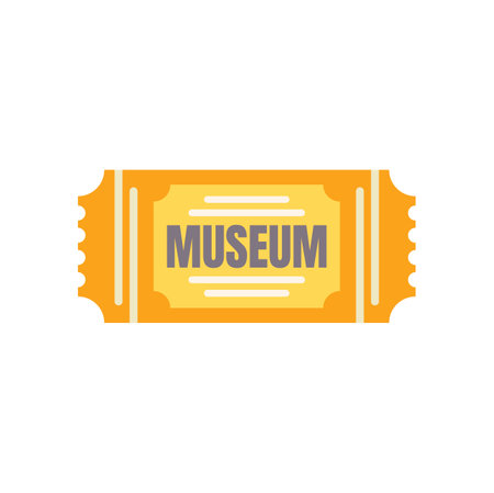 Simple yellow museum ticket inviting you to discover art, history, and cultureのイラスト素材