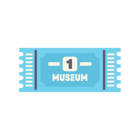 This illustration shows a blue museum ticket allowing one person to visit a museumのイラスト素材