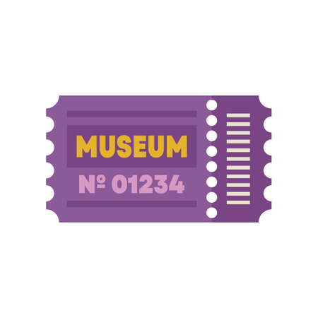 Simple purple museum ticket granting access for one visitorのイラスト素材