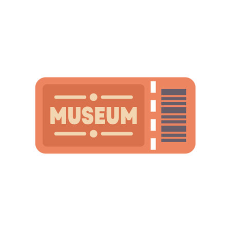 Single entry pass for one to a museum with barcode for admissionのイラスト素材