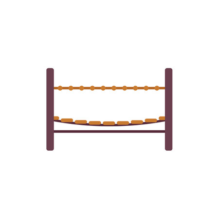 Playground equipment with wooden steps for children to practice balance and coordinationのイラスト素材